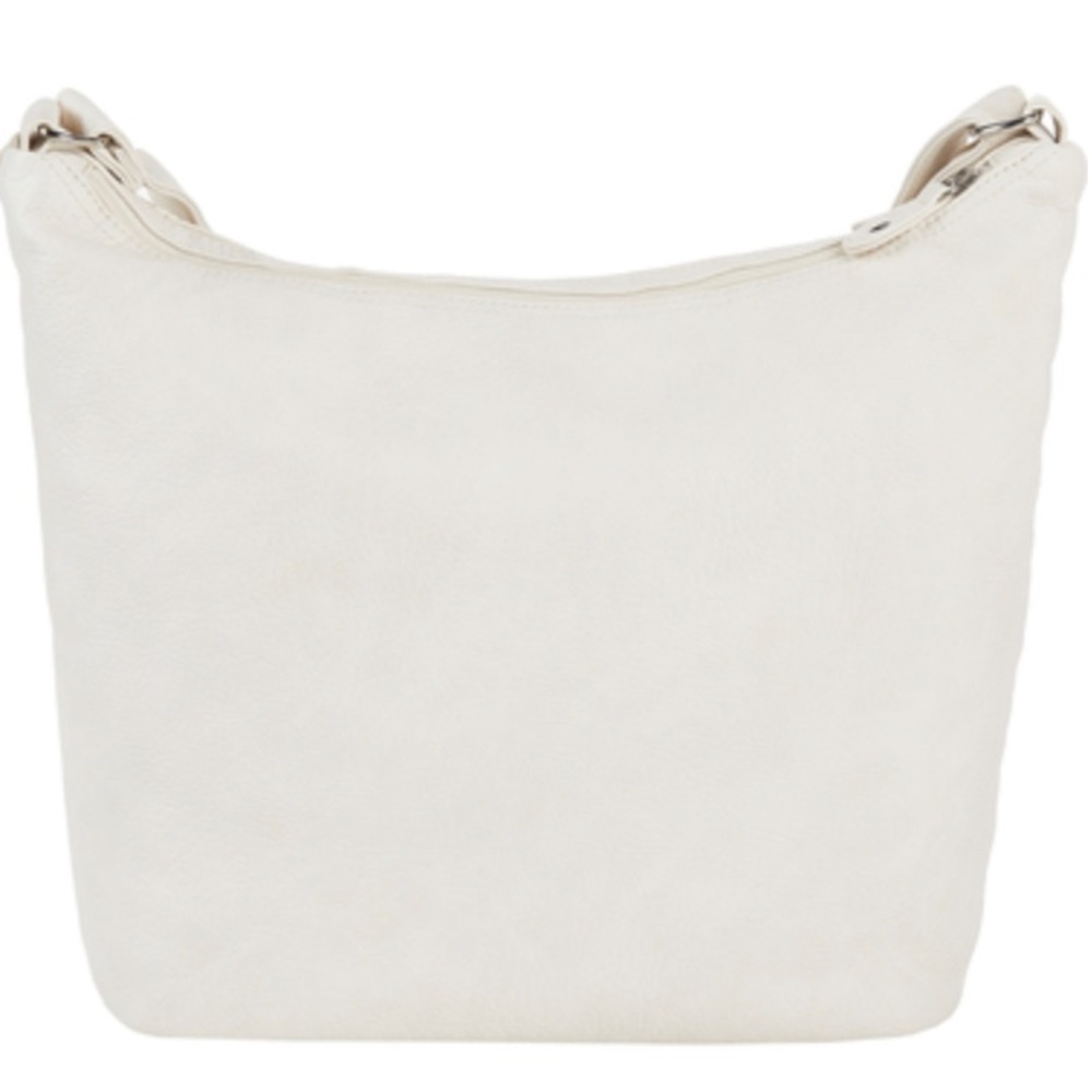 🆕 Bueno Solana Washed Large White Leather Hobo Handbag - Picture 3 of 10